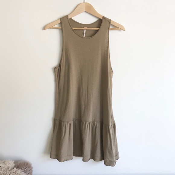 Free People Tops - Free People tan longline peplum tank